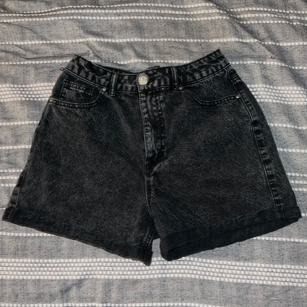 High Waisted Black Jean Shorts